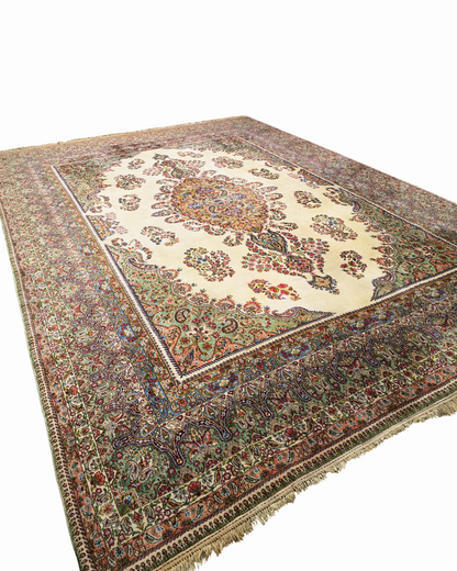 Groot Perzisch tapijt Kirman 422x308 wollen vloerkleed handgknoopt Iran