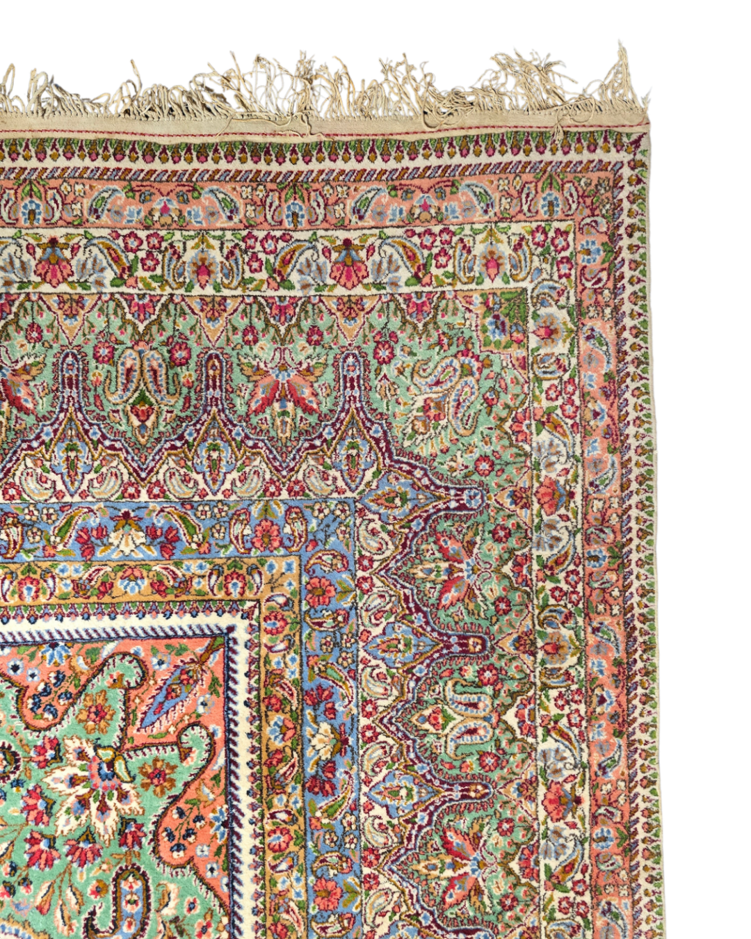 Groot Perzisch tapijt Kirman 422x308 wollen vloerkleed handgknoopt Iran