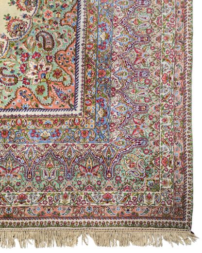 Groot Perzisch tapijt Kirman 422x308 wollen vloerkleed handgknoopt Iran