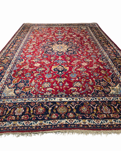 Groot Perisch tapijt Mashad 450x300 wollen vloerkleed iran handgeknoopt