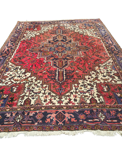 Groot Perzisch tapijt Heriz 250x350 wollen vloerkeed Iran
