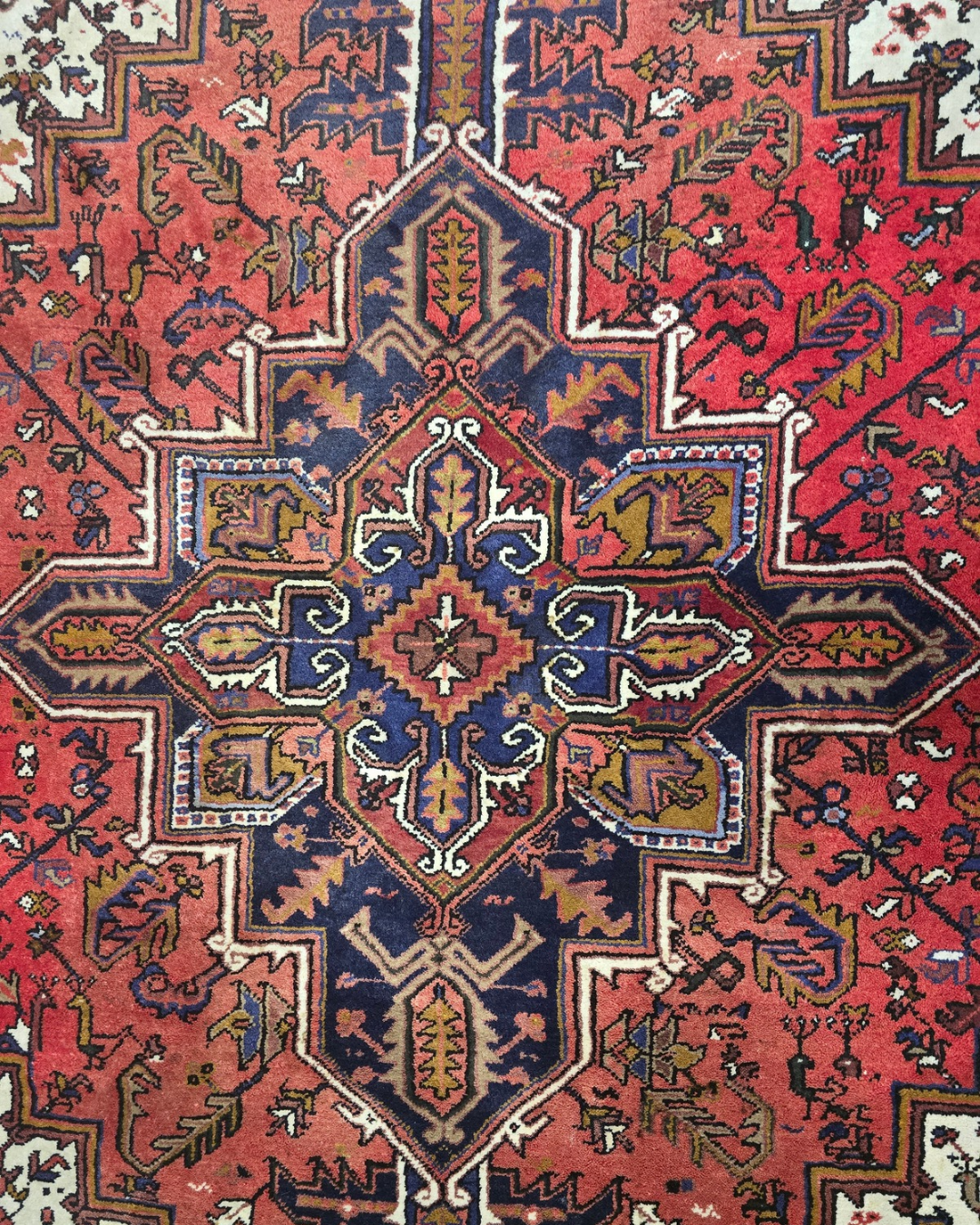 Groot Perzisch tapijt Heriz 250x350 wollen vloerkeed Iran