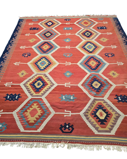 Tribal Kelim Iran 250x210 handgeweven wollen vloerkleed