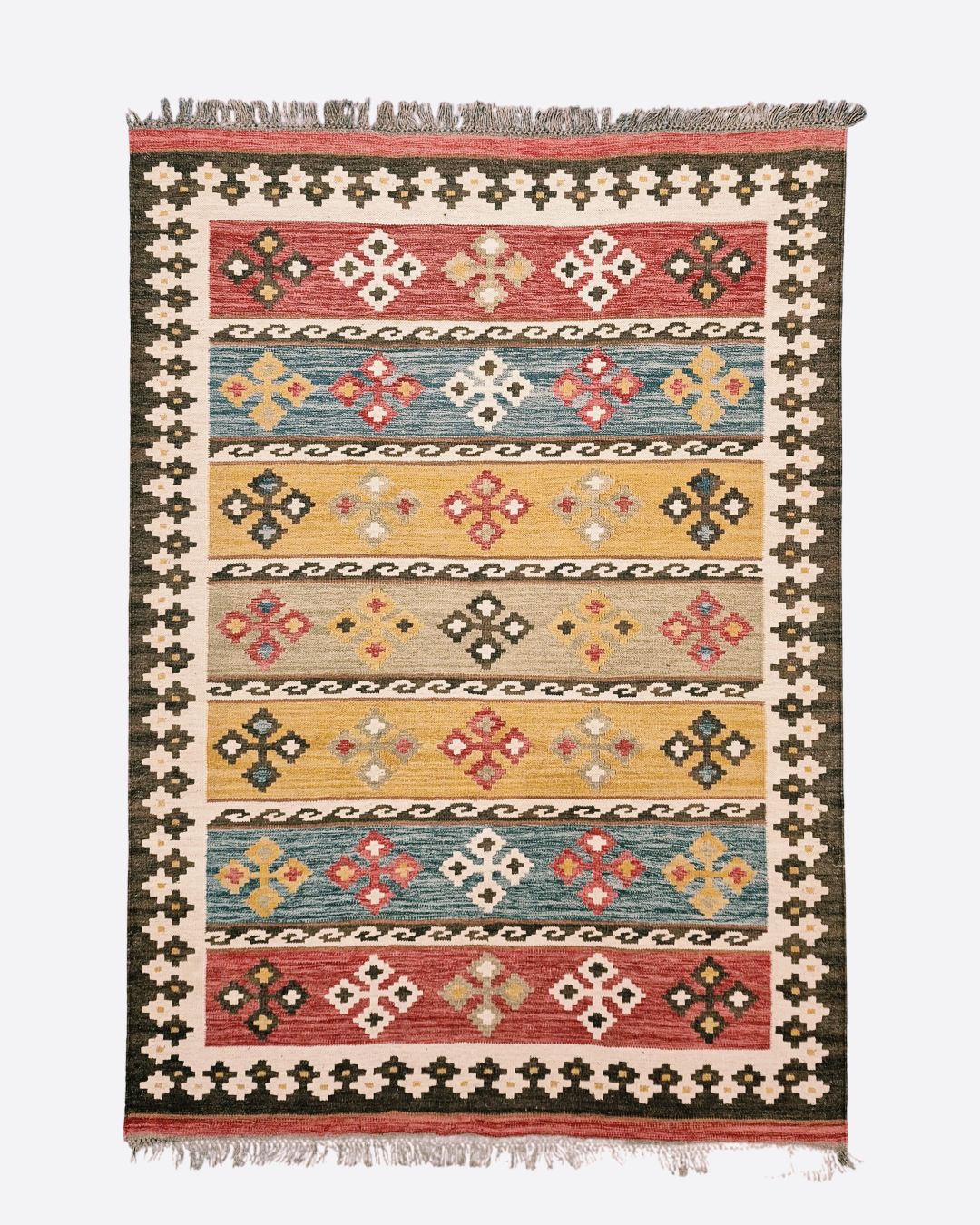 Tribal Kelim Turkije 240x170 handgeweven wollen vloerkleed