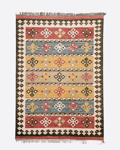 Tribal Kelim Turkije 240x170 handgeweven wollen vloerkleed