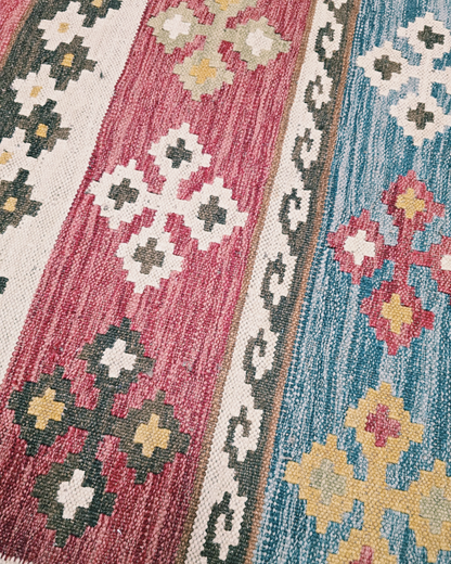 Tribal Kelim Turkije 240x170 handgeweven wollen vloerkleed