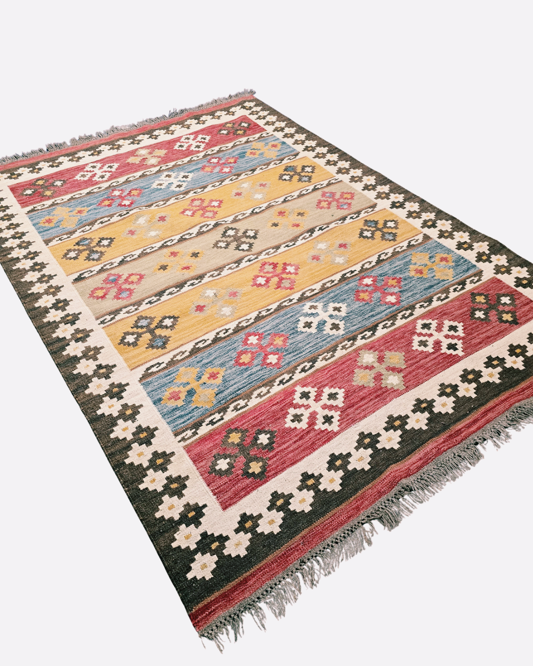 Tribal Kelim Turkije 240x170 handgeweven wollen vloerkleed