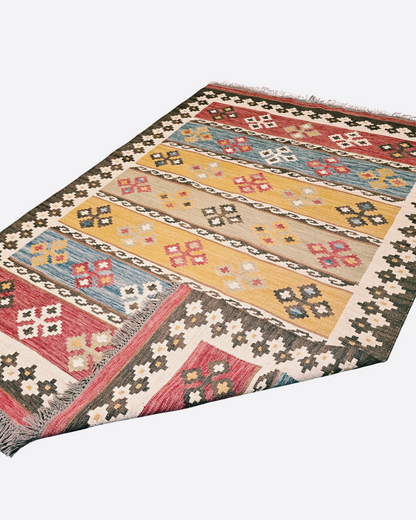 Tribal Kelim Turkije 240x170 handgeweven wollen vloerkleed