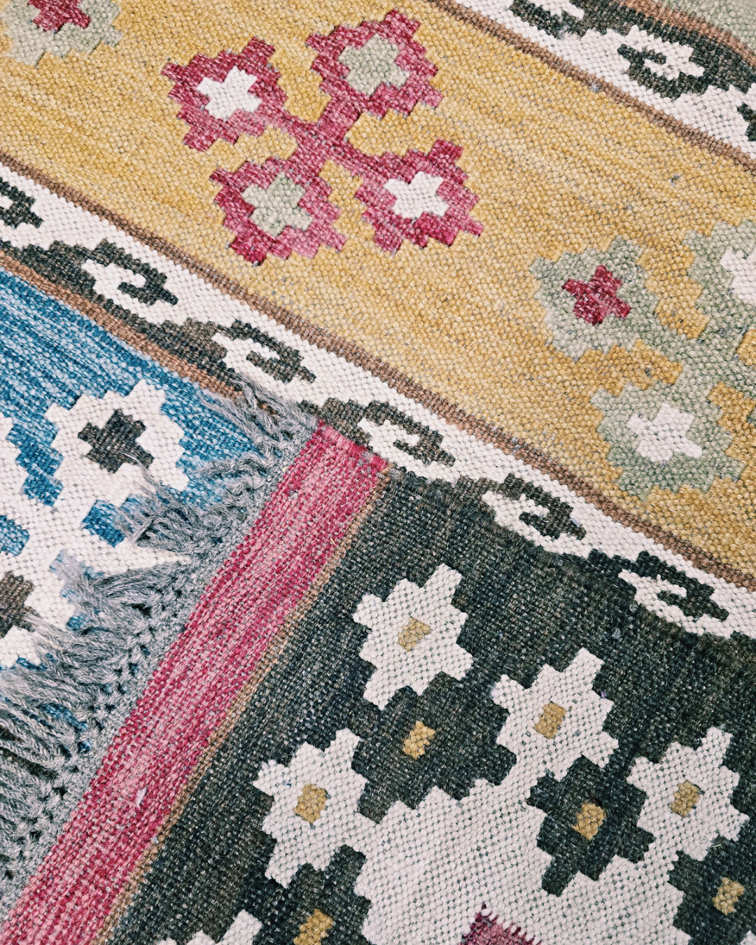 Tribal Kelim Turkije 240x170 handgeweven wollen vloerkleed