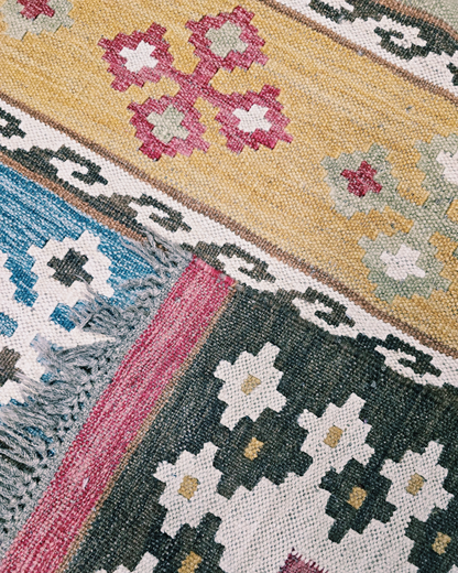 Tribal Kelim Turkije 240x170 handgeweven wollen vloerkleed