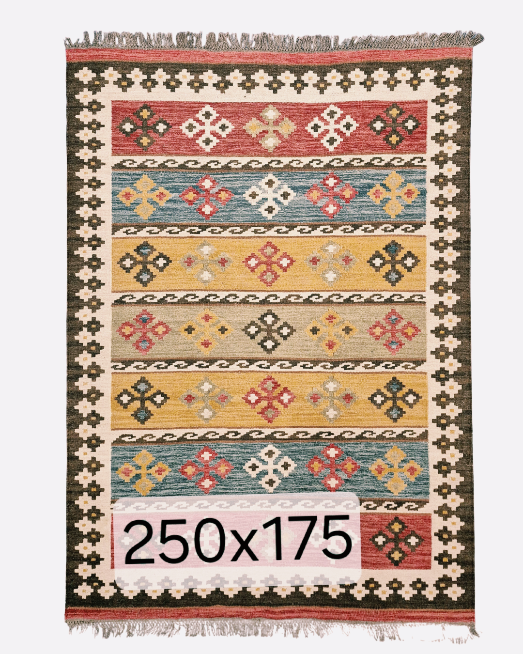 Tribal Kelim Turkije 240x170 handgeweven wollen vloerkleed