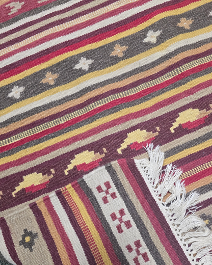 Tribal Kelim Turkije 240x170 handgeweven wollen vloerkleed
