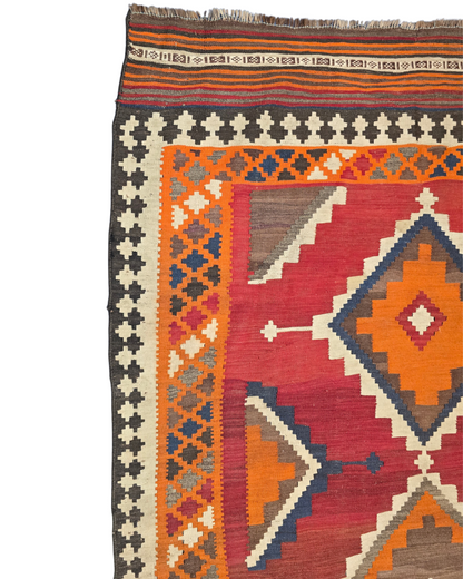 Tribal Kelim kashkay 290x150 handgeweven wollen vloerkleed