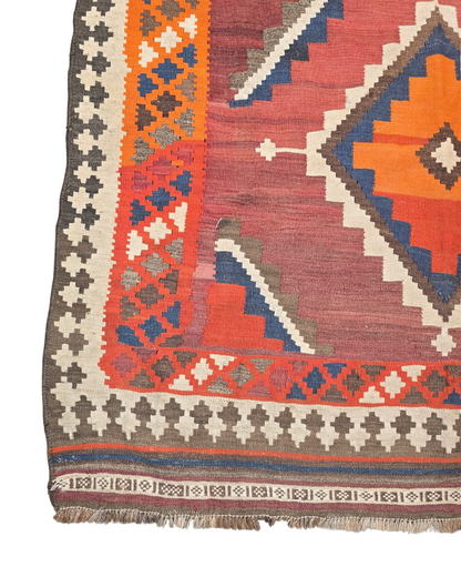 Tribal Kelim kashkay 290x150 handgeweven wollen vloerkleed