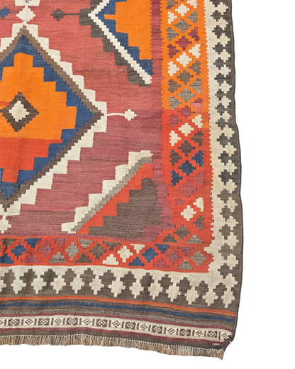 Tribal Kelim kashkay 290x150 handgeweven wollen vloerkleed