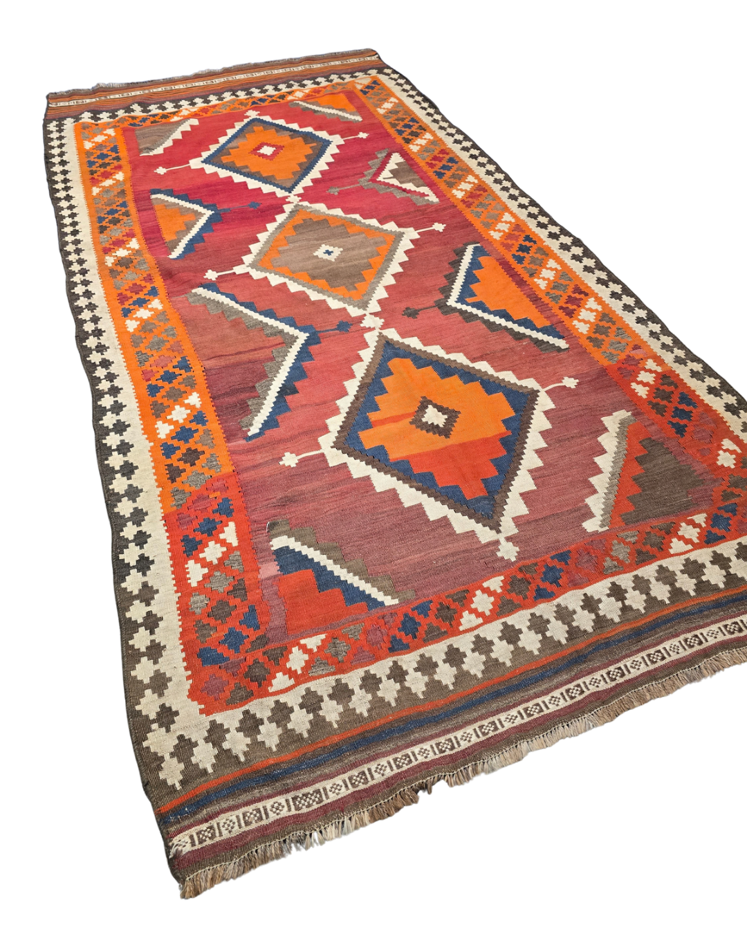 Tribal Kelim kashkay 290x150 handgeweven wollen vloerkleed