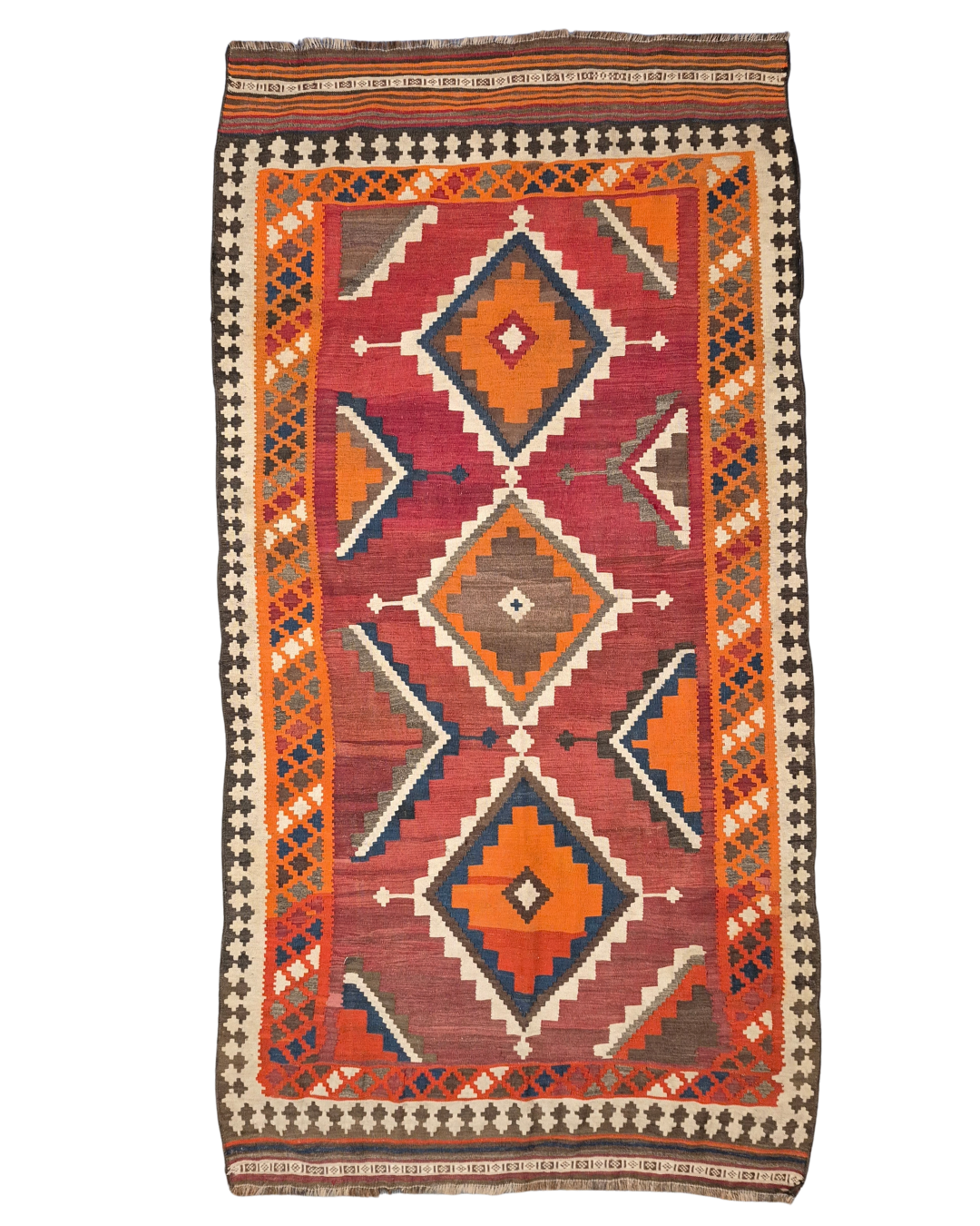 Tribal Kelim kashkay 290x150 handgeweven wollen vloerkleed