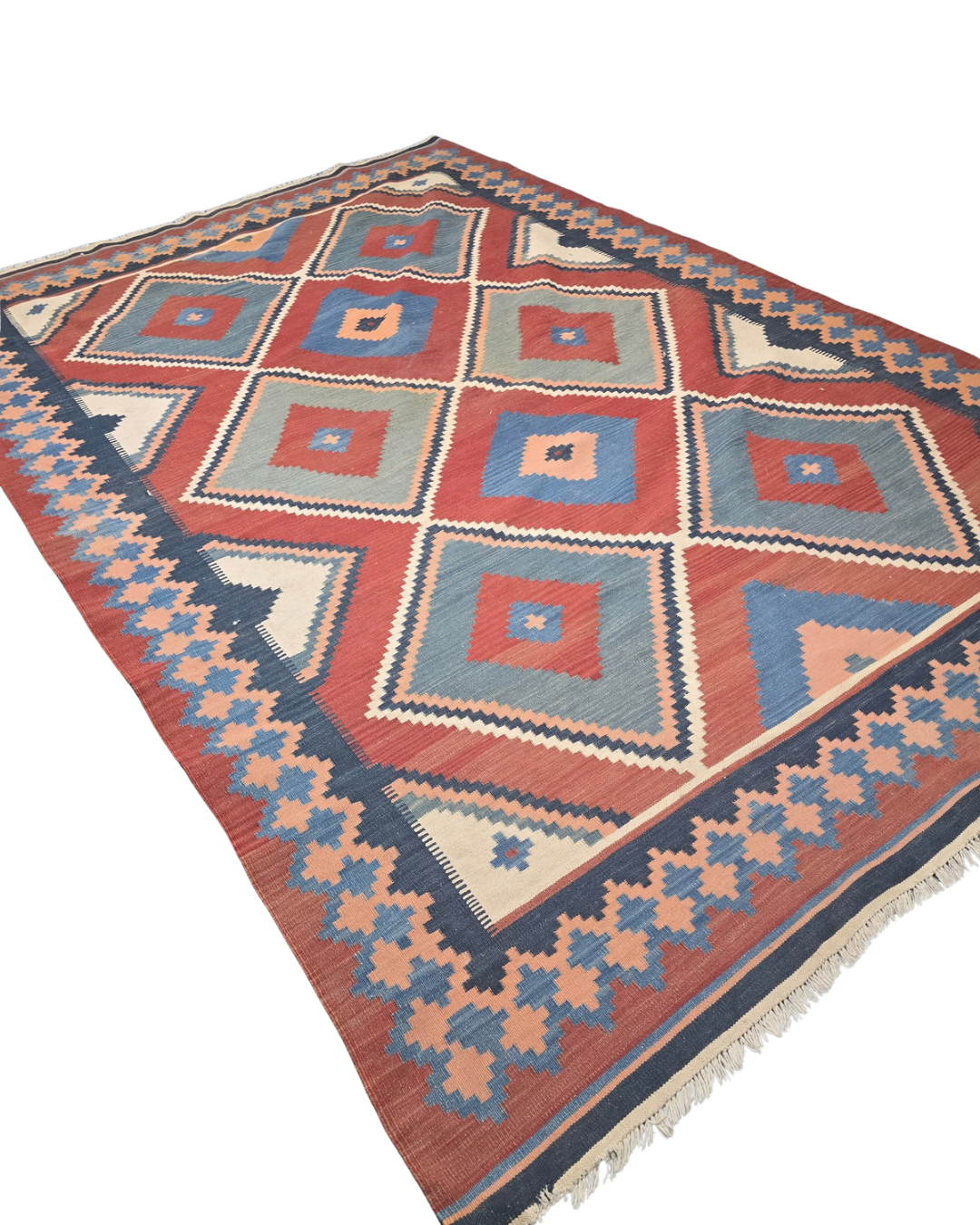 Tribal Kelim Turkije 300x210 handgeweven wollen vloerkleed
