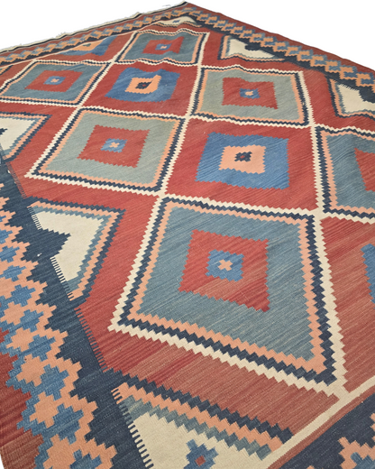 Tribal Kelim Turkije 300x210 handgeweven wollen vloerkleed