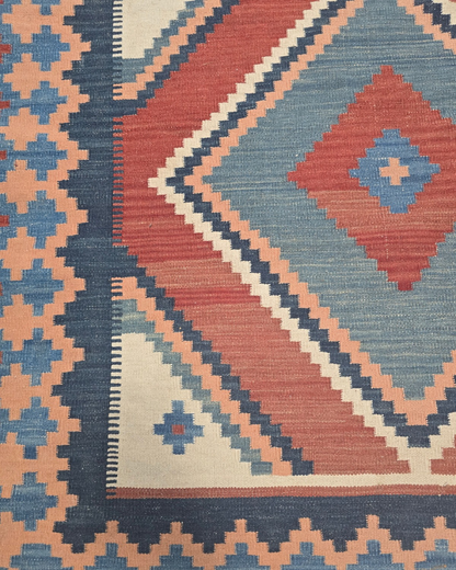 Tribal Kelim Turkije 300x210 handgeweven wollen vloerkleed