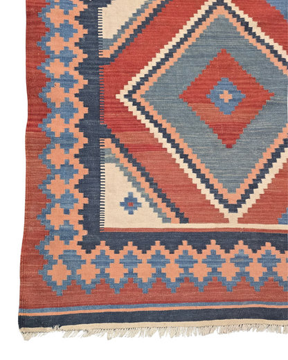 Tribal Kelim Turkije 300x210 handgeweven wollen vloerkleed