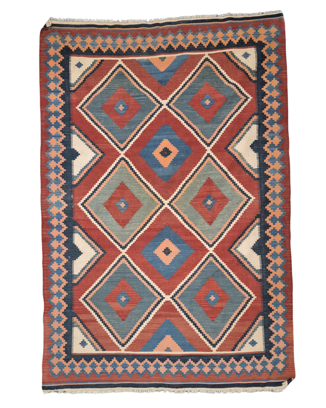 Tribal Kelim Turkije 300x210 handgeweven wollen vloerkleed