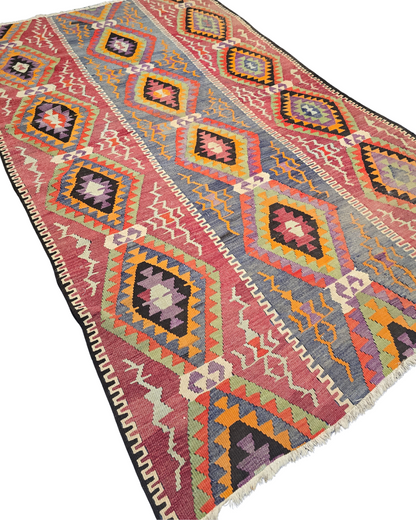 Tribal Kelim Iran 300x180 handgeweven wollen vloerkleed