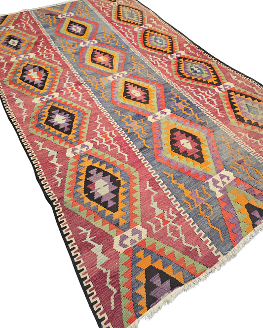 Tribal Kelim Iran 300x180 handgeweven wollen vloerkleed