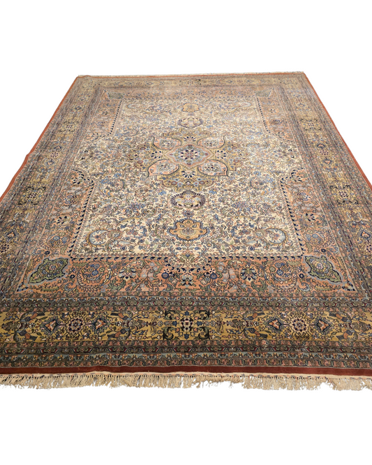 Groot Perzisch tapijt Kirman lavar 402x300 wollen vloerkleed handgeknoopt Iran