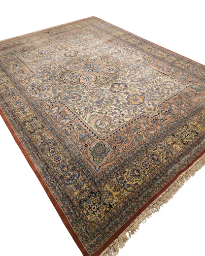 Groot Perzisch tapijt Kirman lavar 402x300 wollen vloerkleed handgeknoopt Iran