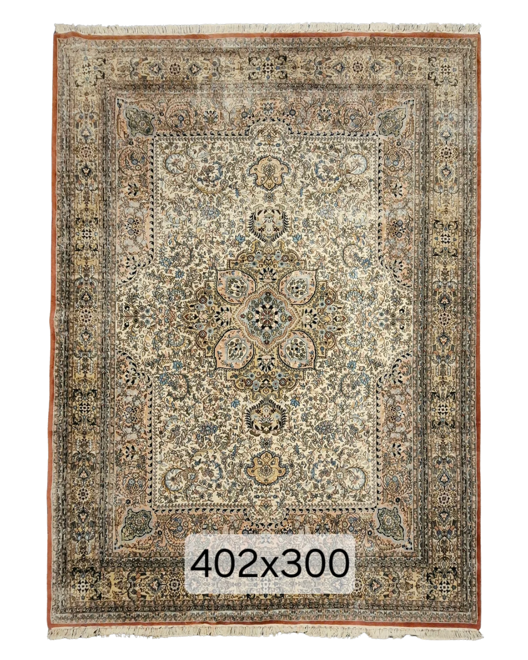 Groot Perzisch tapijt Kirman lavar 402x300 wollen vloerkleed handgeknoopt Iran