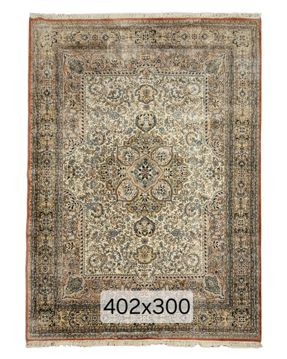 Groot Perzisch tapijt Kirman lavar 402x300 wollen vloerkleed handgeknoopt Iran