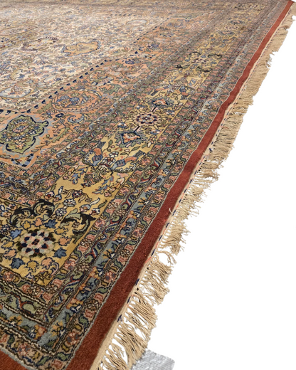 Groot Perzisch tapijt Kirman lavar 402x300 wollen vloerkleed handgeknoopt Iran
