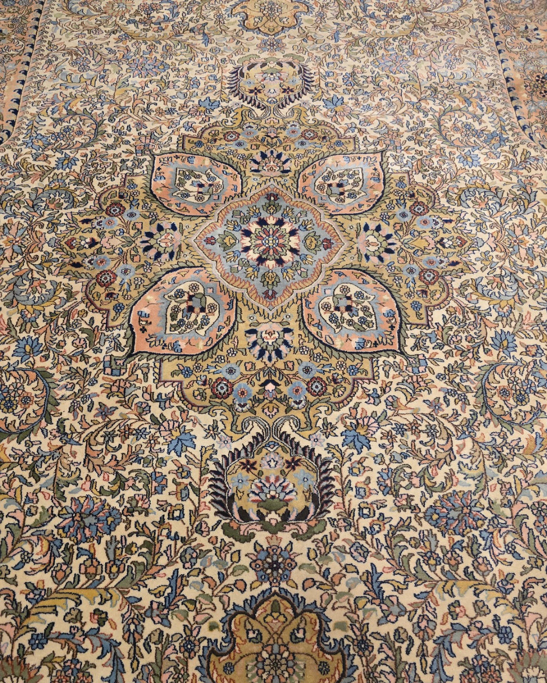 Groot Perzisch tapijt Kirman lavar 402x300 wollen vloerkleed handgeknoopt Iran