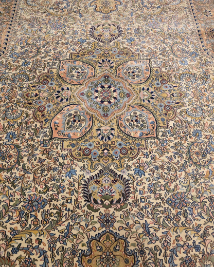 Groot Perzisch tapijt Kirman lavar 402x300 wollen vloerkleed handgeknoopt Iran