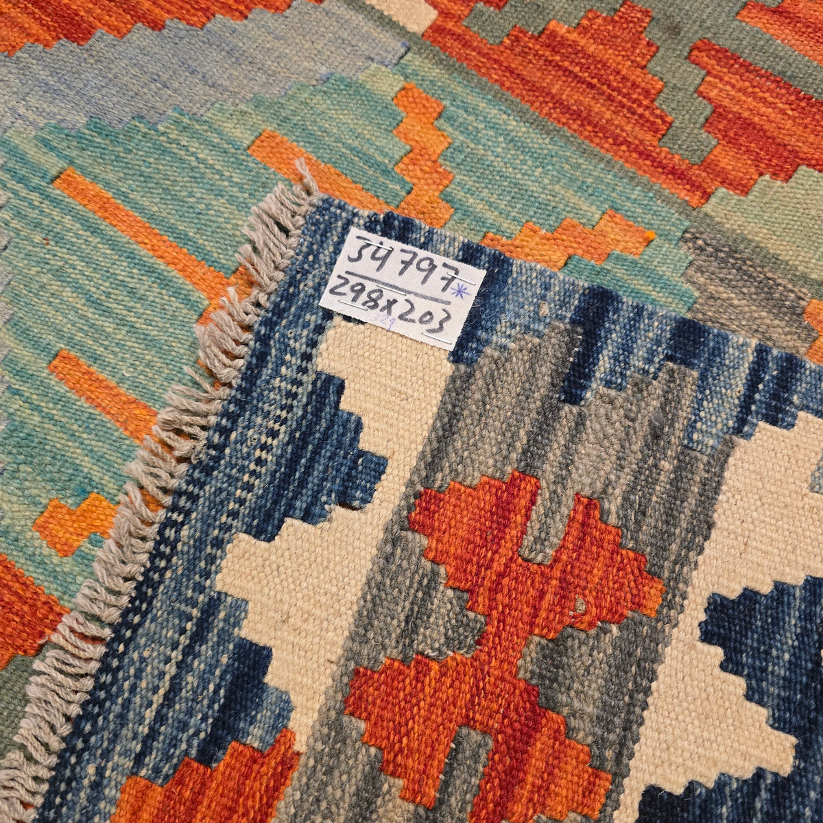 Kelim tapijt Afghan perzisch 298x203 wollen vloerkleed