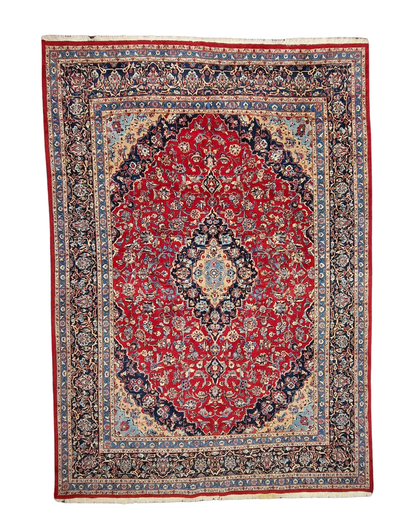 Groot Perzisch tapijt Kashan 350x250 wollen vloerkleed Iran handgeknoopt