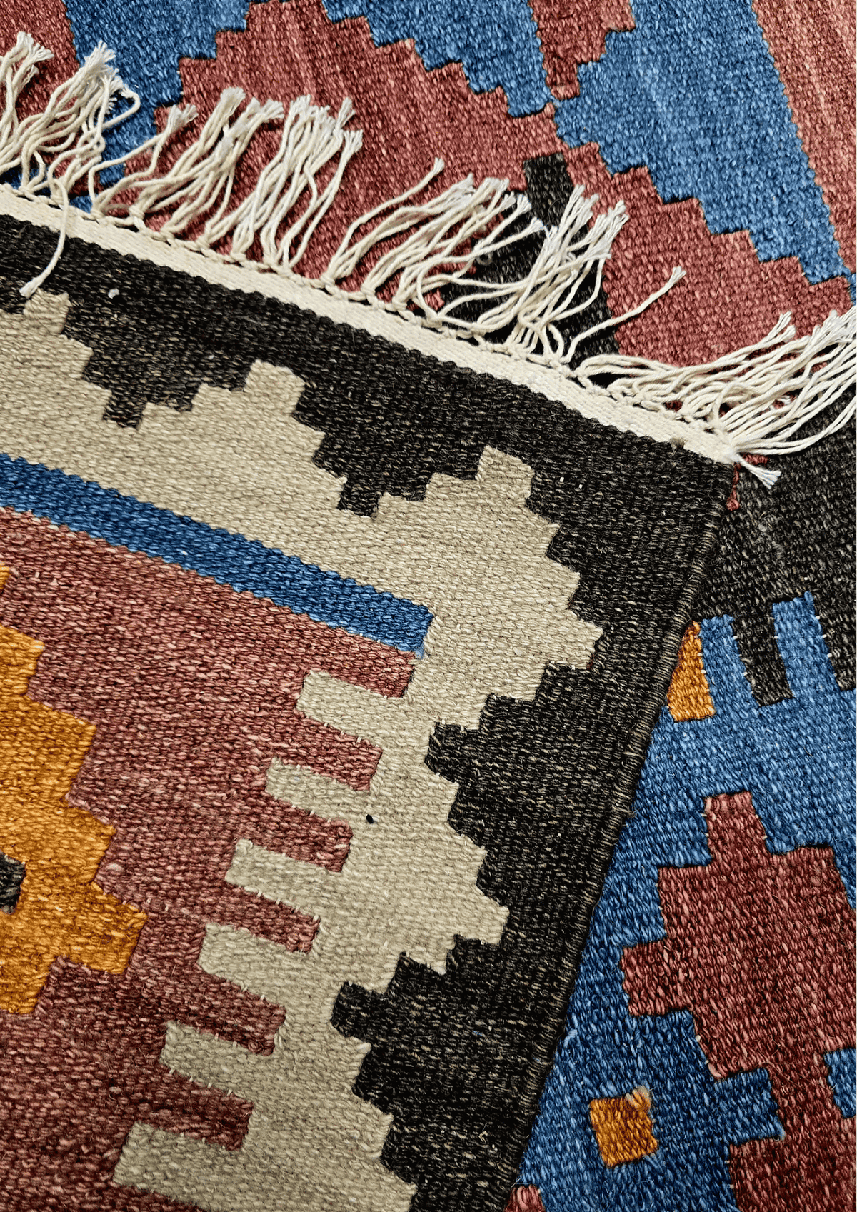Afgan tribal kelim 300x200 handgeweven wollen vloerkleed