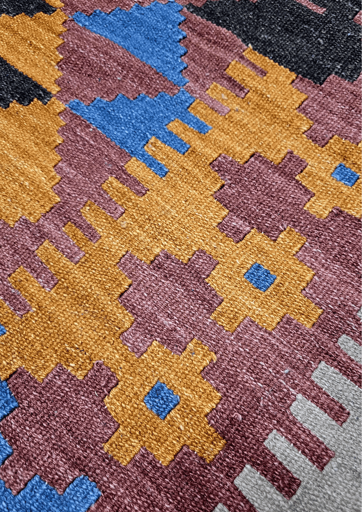 Afgan tribal kelim 300x200 handgeweven wollen vloerkleed