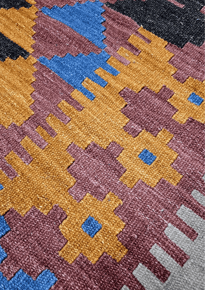 Afgan tribal kelim 300x200 handgeweven wollen vloerkleed