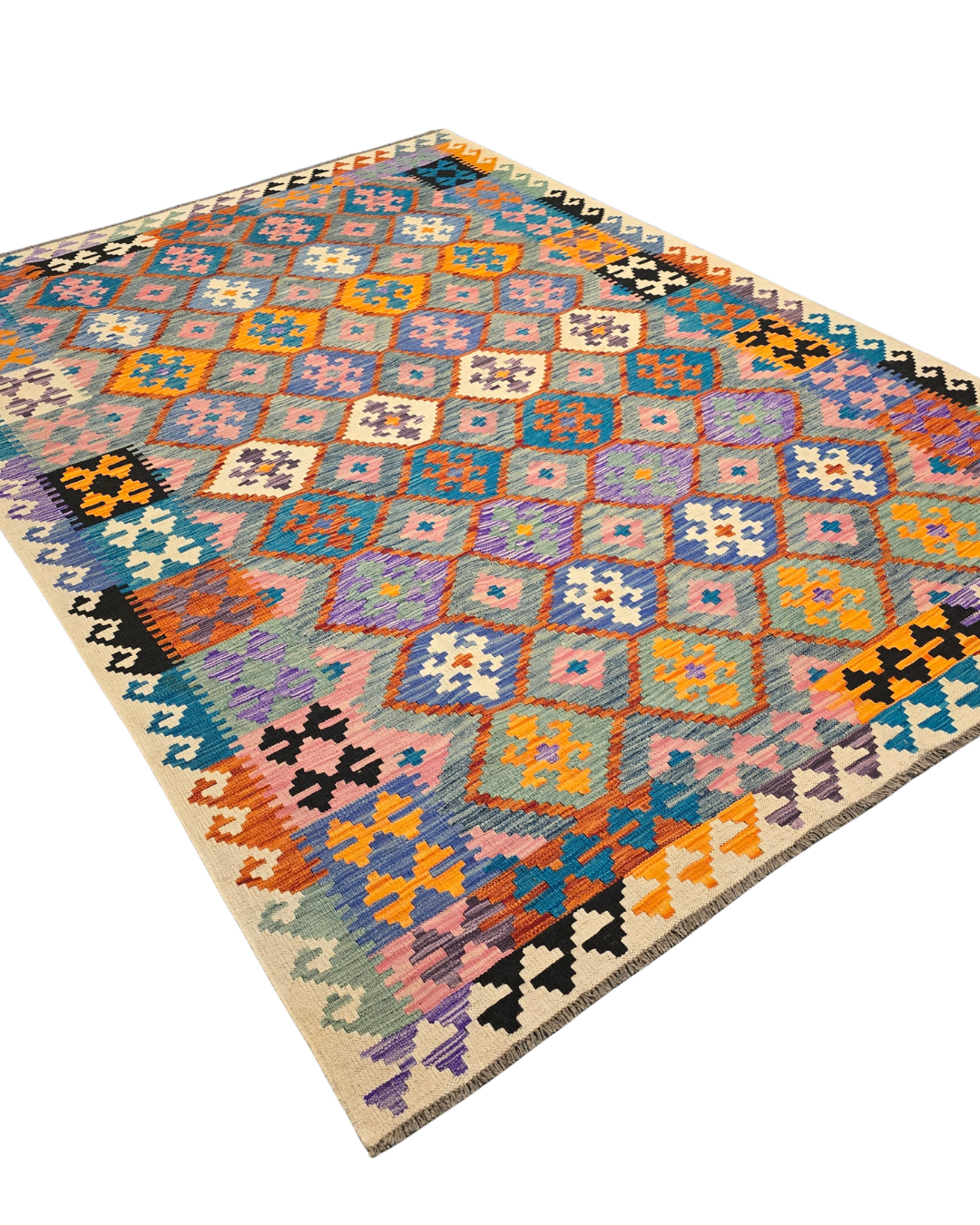 Kelim tapijt Afgan perzisch 297x206 wollen vloerkleed