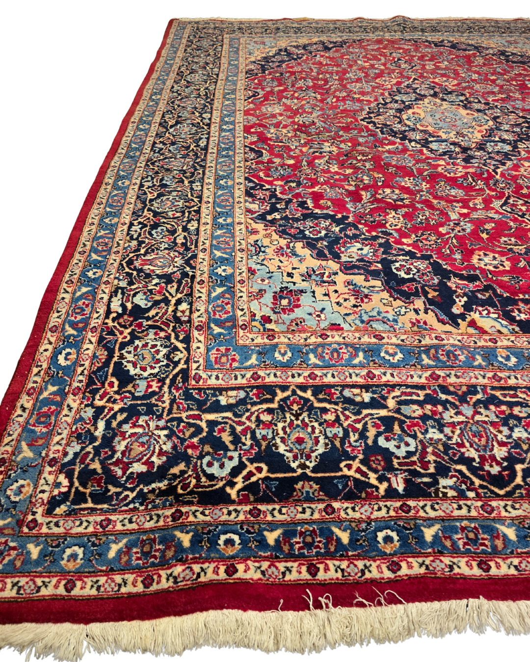 Groot Perzisch tapijt Kashan 350x250 wollen vloerkleed Iran handgeknoopt