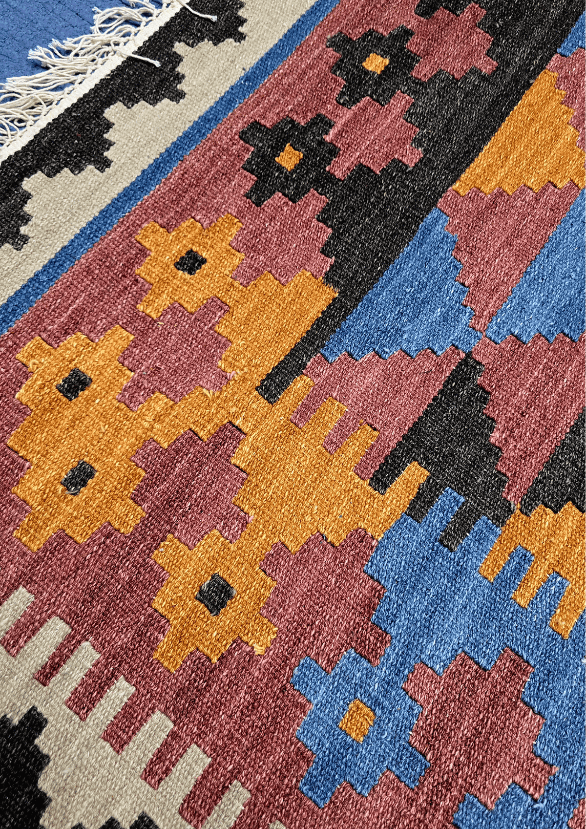 Afgan tribal kelim 300x200 handgeweven wollen vloerkleed