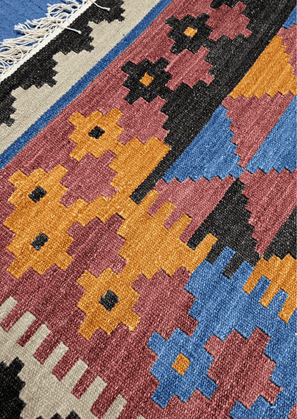 Afgan tribal kelim 300x200 handgeweven wollen vloerkleed