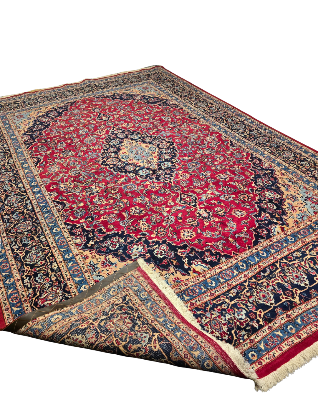 Groot Perzisch tapijt Kashan 350x250 wollen vloerkleed Iran handgeknoopt