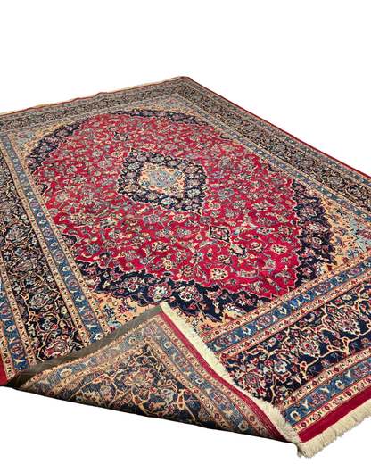 Groot Perzisch tapijt Kashan 350x250 wollen vloerkleed Iran handgeknoopt