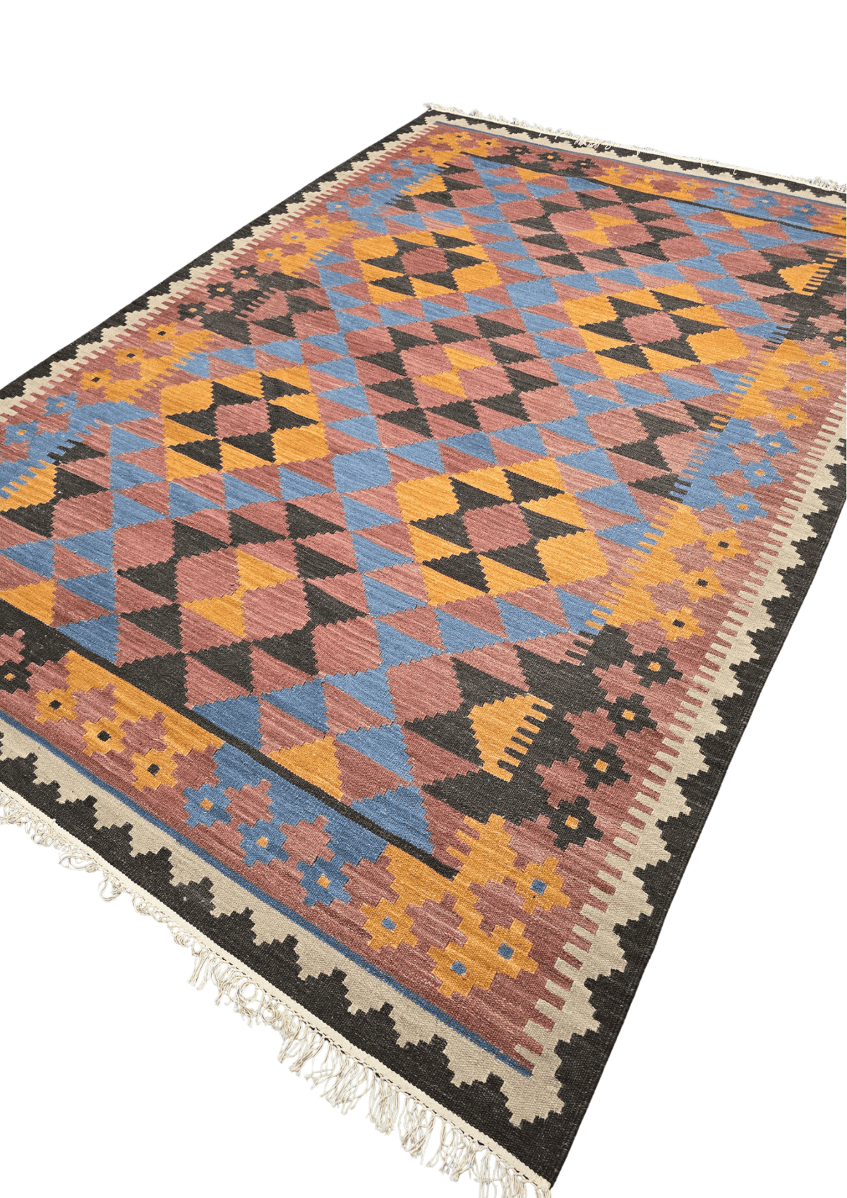 Afgan tribal kelim 300x200 handgeweven wollen vloerkleed