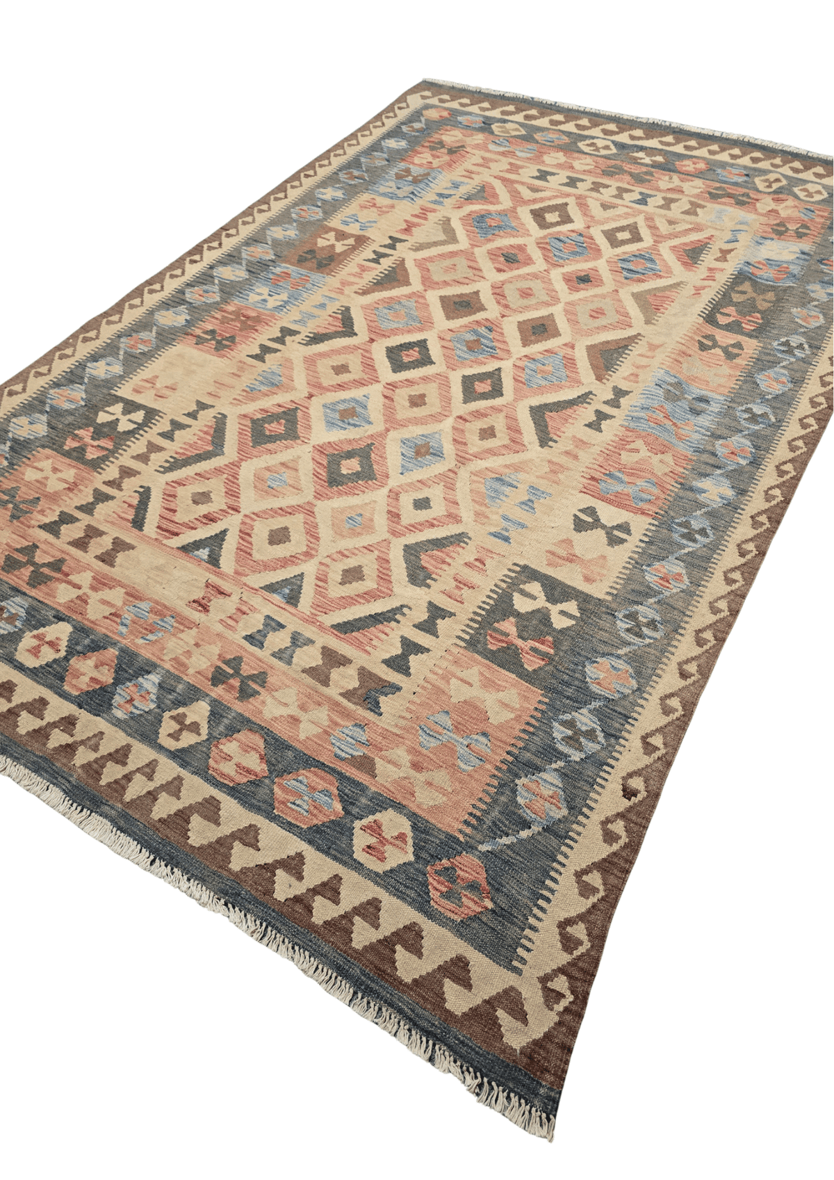 Afgan tribal kelim 290x190 handgeweven wollen vloerkleed