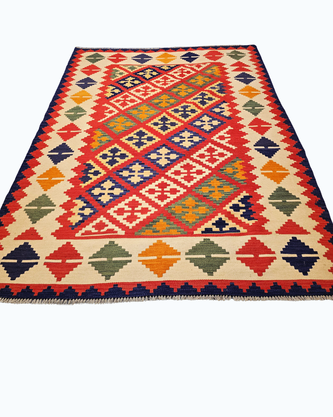 Tribal Kelim Afganistan 250x180 wollen vloerkleed handgeweven