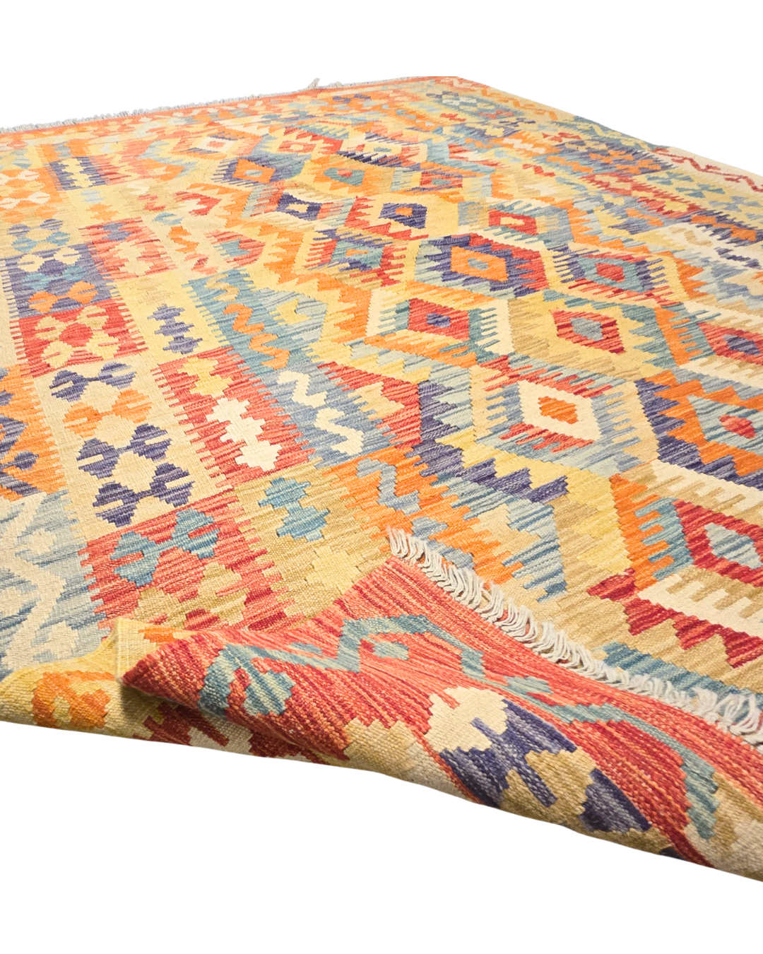 Tribal Kelim Afganistan 250x180 wollen vloerkleed handgeweven